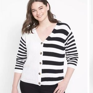 Plus Size Lane Bryant Black and White Cardigan Sweater